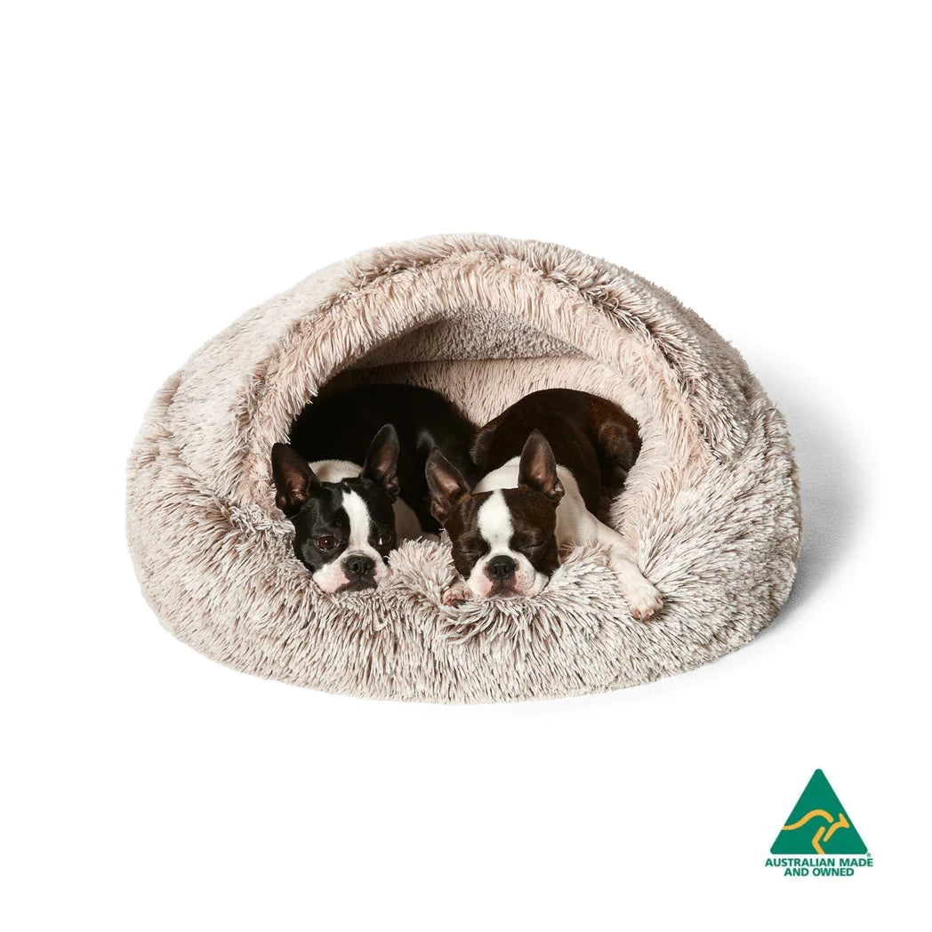 Snooza - Calming Hoodie Cuddler Dog Bed - Mink